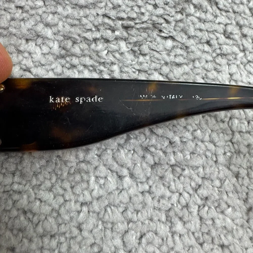 Kate Spade Sunglasses Rhinestone Crystal Hinge Womens Tortoise Shell Made Italy